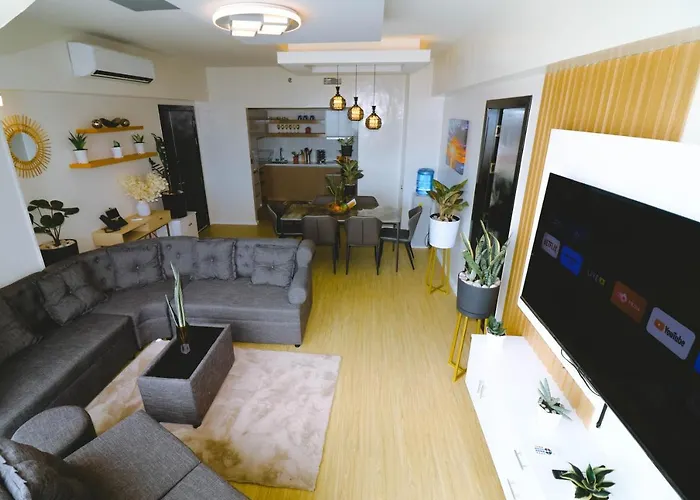 Davao Rental - Aeon Towers Condo 1Br Suite 1Bathroom With Bathtub, Kitchen, Living Room