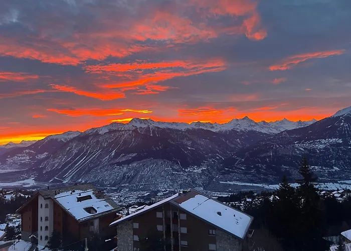 Crans Montana Spacious 80M2 Apartment With Stunning View & Bus Stop Outside