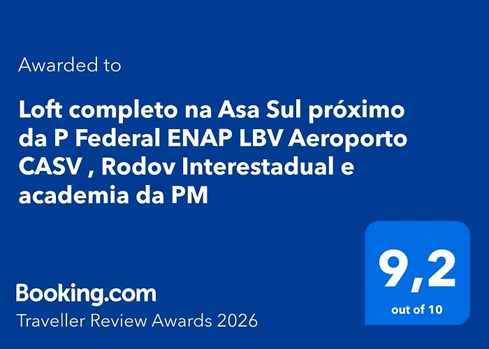 Loft completo na Asa Sul próximo da P Federal ENAP LBV Aeroporto CASV , Rodov Interestadual e academia da PM