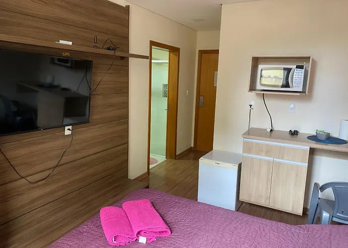 Flats da Júnia 110 - funcional com ar, garagem, tv, microondas, frigobar e 14 km aeroporto