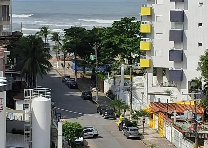 Apartamento novo vista do mar 64m2 2 dorms Wi-fi estacionamento grátis Praia Grande Mirim